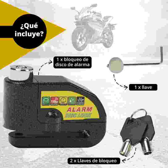 Candado de Disco con Alarma para Motocicleta