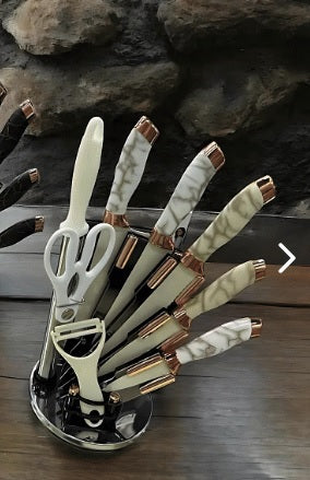 Set cuchillos marmol 🔪