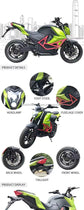 Motocicleta eléctrica de carreras 72ah litio, CEE COC 72v 5000w potente, velocidad rápida 100km Legal en carretera Moto Eléctrica.