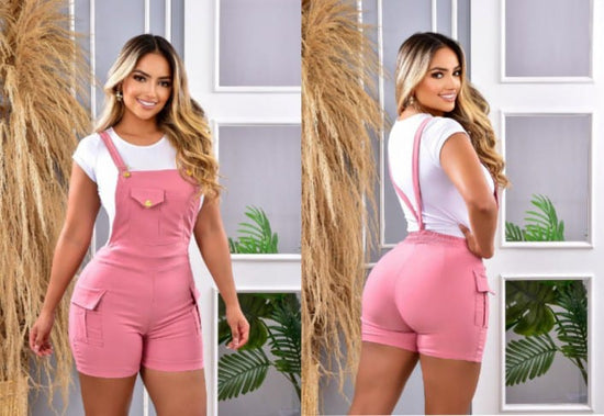 Braga short + blusa en piel durazno