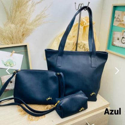 Trio bolsos en Cuero Dama Vélez