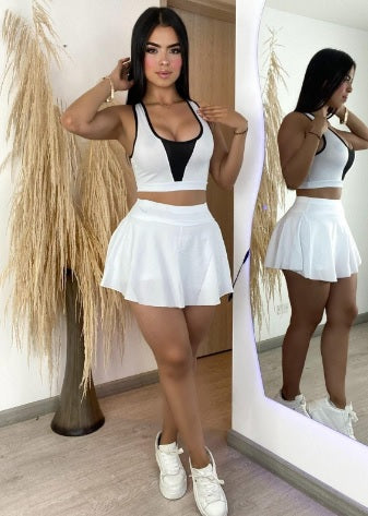 Conjunto de falda-short deportivo para dama